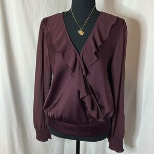 NWOT THE GENERAL GOOD long sleeve blouse -‎ plum